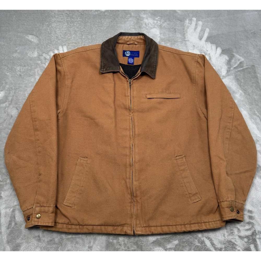 SigTac Sauer Conceal Carry Coat Mens Large Brown Canvas Fleece Detroit Jacket